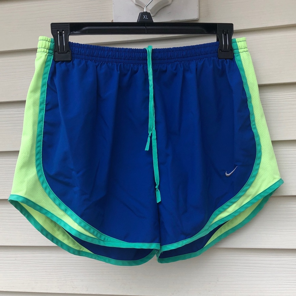 Nike Women’s Royal Blue & Green Athletic Shorts